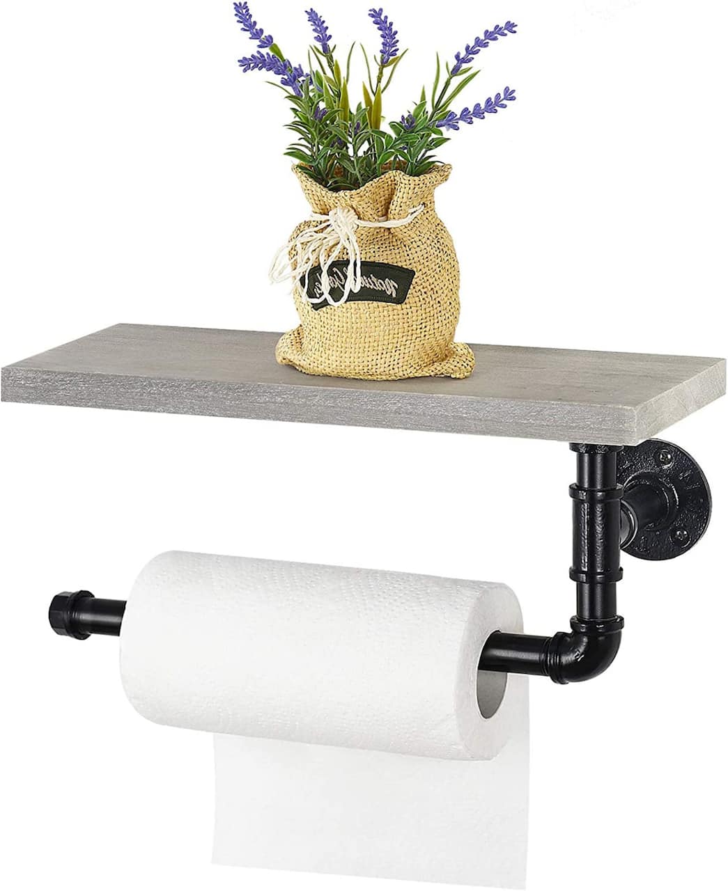 Paper Towel Holder with Shelf Industrial Pipe